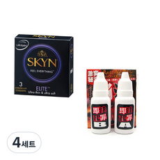 라이프스타일 안셀 스킨 엘리트 콘돔 3p + 마사지젤 A + B, 4세트