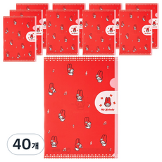 산리오 마이멜로디 서류정리 레트로 덮개 L홀더, 레드, 40개