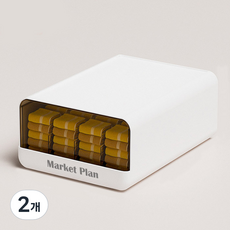 Market Plan 衣服抽屜整理隔板收納盒 M 15格, 2個, 白色