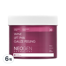 NEOGEN 紅酒緊緻PHA去角質爽膚棉, 30片, 6罐
