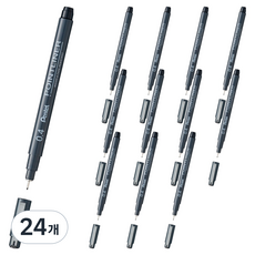 Pentel 飛龍文具 Pointliner 水性繪圖筆 0.4mm S20P-4A, 黑色, 24個