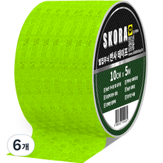 高亮度反光膠帶, 6個, 綠色熒光