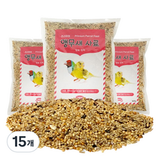 리아펫 앵무새 사료 잉꼬 핀치, 600g, 15개
