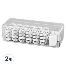 想像一匙 USB傳輸線收納盒 8格, 2個, 透明