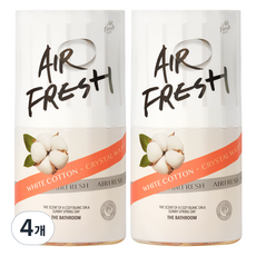 에어후레쉬 크리스탈워터 화장실용 탈취제 본품, 400ml, 4개, 화이트코튼향