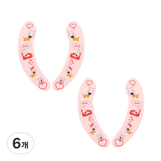 블럭마트 욕실 변기시트 S, 핑크 강아지, 6개