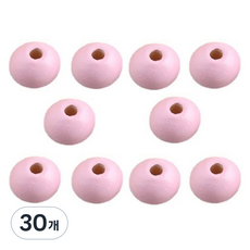 마다꾸미 우드비즈 DIY공예 나무구슬 12mm, 핑크, 30개