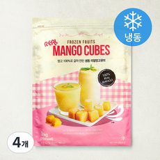 글로벌냉동식품 베트남산 리얼 망고 큐브 (냉동), 4개, 1kg