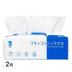 ITO 日本伊藤 抽取式洗臉巾 80張 無香 柔軟親膚 乾濕兩用, 2包