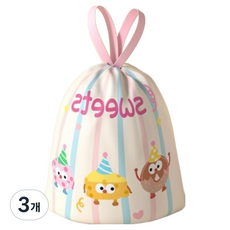 Oreum Days 加厚耐用便攜式束口垃圾袋 甜甜圈 45 x 45 cm 50入, 12L, 3個