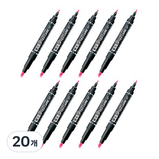 제브라 옵텍스 케어 형광펜, 핑크, 20개