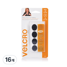 VeLCRO 威扣 布質橢圓形 黑色, 16個