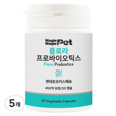와글와글펫 반려동물 플로라 프로바이오틱스 유산균, 5개, 장건강/유산균, 30정