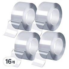 海爾德科 透明凝膠無痕超強力矽膠雙面膠帶 3cm x 5m, 16個, 透明