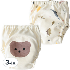 조이멀티 남아용 크림패턴 레몬 공룡 배변훈련팬티 2p, 랜덤발송, 3세트