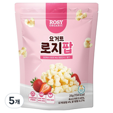 로지오가닉 유산균 아기스낵 요거트 로지팝, 25g, 5개, 딸기
