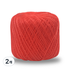 미소털실 파이스타 레이스 뜨개실 50g, 504 레드, 2개