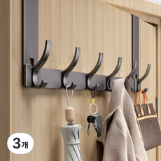 6후크 도어행거 18cm, 그레이, 3개