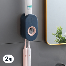 Ilsangsokbanzzak 浴室牙刷牙膏架擠壓器, 藍色, 2個