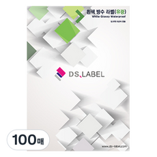 디에스라벨 흰색방수 유광 잉크젯 라벨지 DW3318, 18칸, 100개