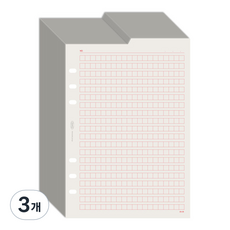 플레픽 6공 양면 인덱스 리필속지 원고지, 30매, 3개