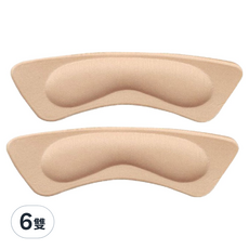 FANCY LIFE 腳跟防磨貼 海綿A款 膚色, 2片, 6雙, 3g