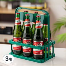 커피 음료 캔 컵 접이식 캐리어, 그린, 1단, 3개