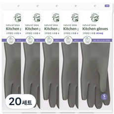 프로그 라텍스 스트롱 고무장갑 양손세트 소, 20세트, 그레이, 소(S)