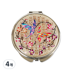 螺鈿漆器貝殼圓形手拿鏡, 訓民蝴蝶, 4個