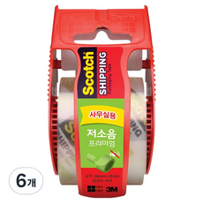 스카치 저소음 프리미엄 포장용 테이프 48mm x 20m, 투명, 6개