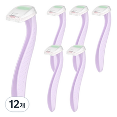 Market Ring 女性用旅行除毛刀 紫色 8.8 x 2.2 cm, 12個, 1入