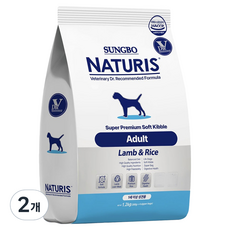 네츄리스 성보펫케어 어덜트 1세이상 강아지 네츄리스 프리미엄 소프트 사료, 양, 1.2kg, 2개