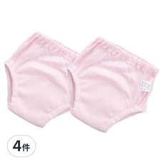 Bebehome居家生活 6層紗紗布學習褲/透氣親膚尿布褲 12~16kg, 粉色, 4件