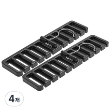 MONACO OLIVE 10孔皮帶領帶掛架, 黑色, 4個