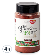 햇님마을 양념이 잘 어우러지는 국산 청양 고춧가루 매우매운맛, 200g, 4개
