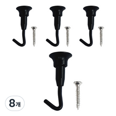 선반나라 천장 훅, 블랙, 8개