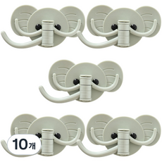 Neednit 水槽浴室客廳免鑽孔大象造型掛鉤門掛, 10個, 綠色