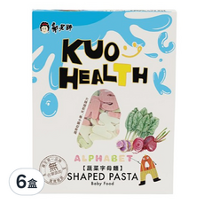 郭老師 純手工無添加寶寶蔬果字母麵 8個月以上 150g 6盒, 蔬菜
