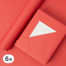 좋은기븐 단면 컬러 크라프트 포장지 10m, 레드, 6개