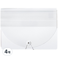 DOnG-A Pms 簡約彩虹索引12格A4文件夾, 白色, 4個