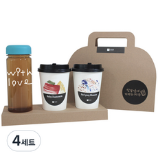 1AM 쥬뗌므 블랜딩 프리미엄 차세트, 크라프트 패키지 + 티백세트(테이크아웃잔 2p + 루비 캐모마일 3p + 얼그레이 블라썸 3p) + with love 보틀 스티커 + 하늘뚜껑 보틀 + 말씀안에 패키지 스티커, 4세트