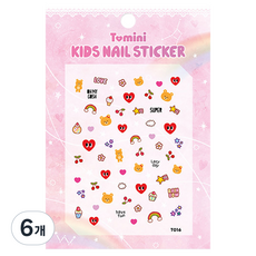 투미니 키즈 네일스티커, 6개, T016