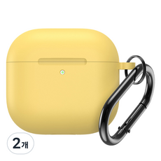 Onenough 柔軟果凍保護殼, 2個, 黃色, AirPods 4