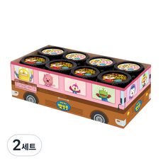 Pororo Tteokbokki Bus Pack 奶油味 115g x 4p + Jjajang 味道 110g x 4p, 2套