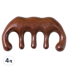 身體頭皮樺木刮痧按摩梳 C型 10.5 x 5cm, 4個, 混合色