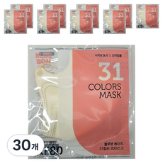 블루본 베이직 투디 마스크 소형 KF80, 1개입, 30개, 코코넛화이트