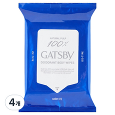 GATSBy 涼感除臭身體濕紙巾 冰柑橘 10張, 4個