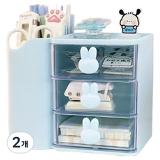 KODACHIEF 桌面收納盒 28型 13.7 x 11.3 x 9.8 cm, 2個, 藍色