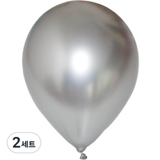 Jelluttuk 金屬派對氣球 12.7cm x 50p + 25.4cm x 30p 套組, 銀色, 2套