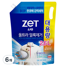 리큐제트 울트라 얼룩제거 세탁세제 리필, 2.6L, 6개